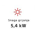 Grijanje 16kW ico Grijanje 5,4kW ico